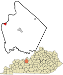 Breckinridge County Kentucky incorporated and unincorporated areas Cloverport highlighted